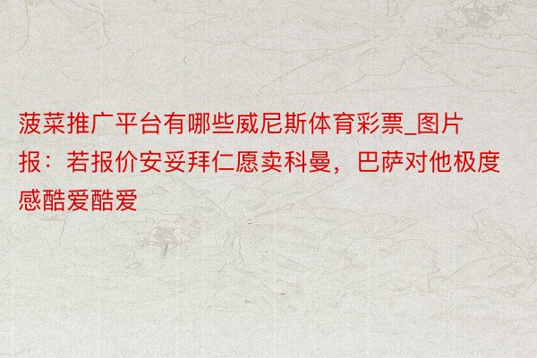 菠菜推广平台有哪些威尼斯体育彩票_图片报：若报价安妥拜仁愿卖科曼，巴萨对他极度感酷爱酷爱